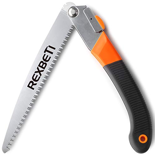 Product Cover REXBETI Folding Saw, Heavy Duty Extra Long 11 Inch Blade Hand Saw for Wood Camping, Dry Wood Pruning Saw with Hard Teeth, Quality SK-5 Steel