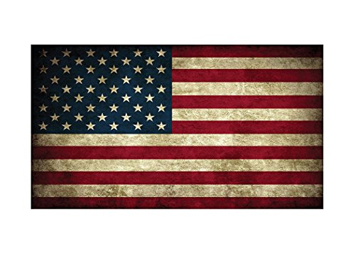 Product Cover USA Flag Sticker Rustic Bumper Sticker Car Decal Gift Patriotic American Worn United States (3x5)