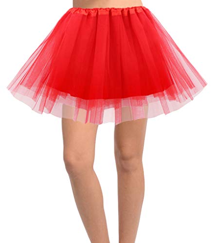 Product Cover Jasmine Women's 4-Layer Satin-Lined Tulle Costume, Dance, Running Tutu,Red