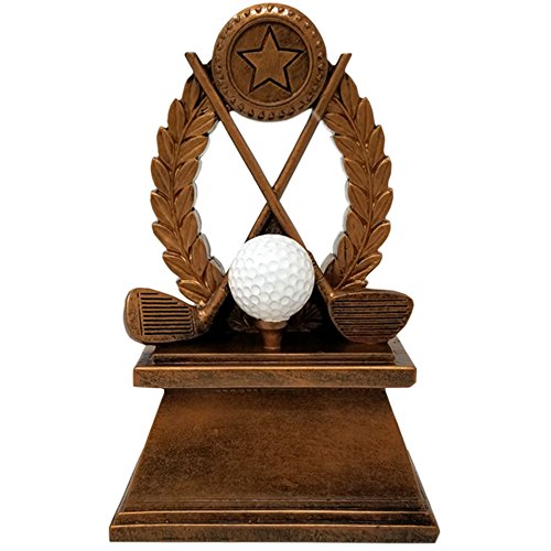 Product Cover Decade Awards Golf Wreath Trophy - Golf Tournament Award - 7 Inch Tall - Engraved Plate on Request