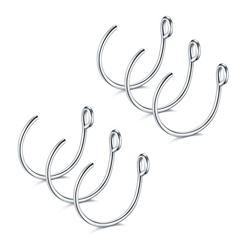Product Cover D.Bella Faux Nose Ring Hoop, 20G Faux Piercing Jewelry 8mm Silver Fake Nose Ring Hoop for Faux Lip Septum Nose Ring Set