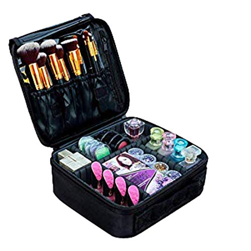 Product Cover House of Quirk Makeup Cosmetic Storage Case With Adjustable Compartment - Black