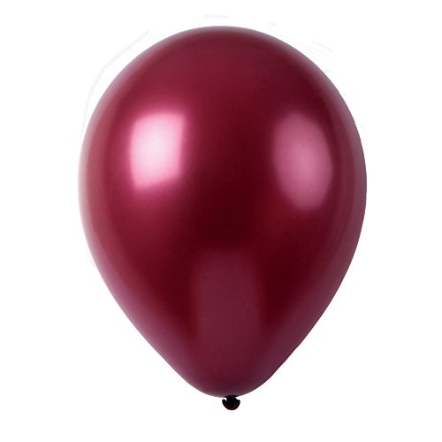 Product Cover Topenca Supplies Party Solid Metallic Latex Balloons, 50-Pack, 12-Inch, Burgundy