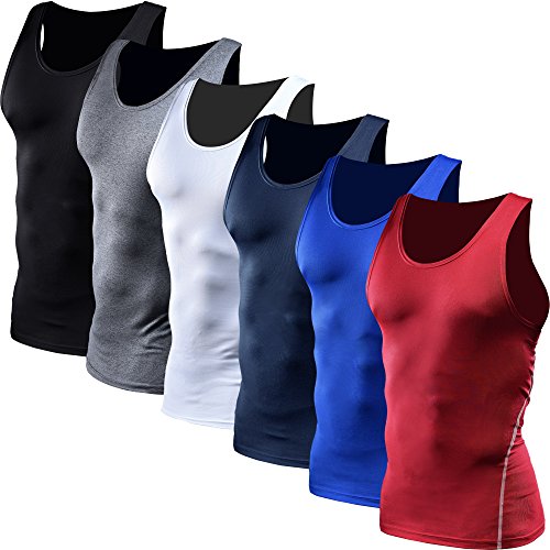 Product Cover Neleus Men's 3 Pack Athletic Compression Under Base Layer Sport Tank Top