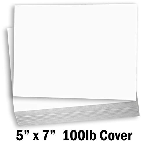 Product Cover Hamilco White Cardstock Thick Paper - Blank Index Flash Note & Post Cards - Greeting Invitations Stationary 5 X 7