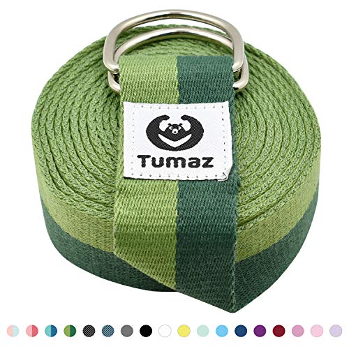 Product Cover Tumaz Yoga Strap/Stretch Bands with Adjustable D-Ring Buckle (6ft/8ft/10ft, Many Stylish Colors) - Best for Daily Stretching, Yoga, Pilates, Physical Therapy, Fitness