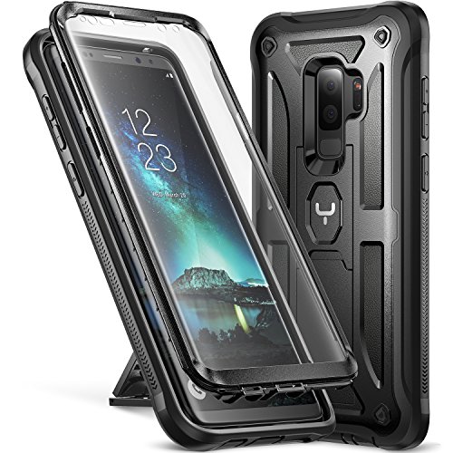 Product Cover Galaxy S9+ Plus Case, YOUMAKER Kickstand Case with Built-in Screen Protector Shockproof Case Cover for Samsung Galaxy S9 Plus 6.2 inch (2018) - Black