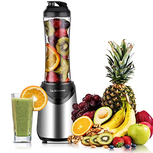 Product Cover La Reveuse Smoothies Blender Personal Size 300 Watts with 18 oz BPA Free Portable Travel Sports Bottle (Silver-1802)