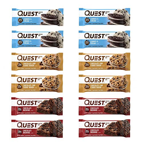 Product Cover Quest Nutrition Protein Bar Chocolate Lover's Variety Pack. Low Carb Meal Replacement Bar with 20 gram+ Protein. High Fiber, Gluten-Free (12 Count)
