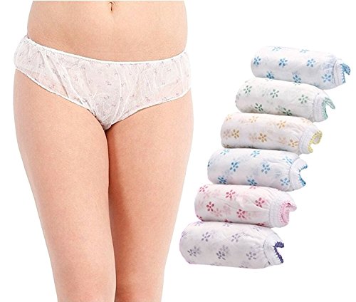 Product Cover Novel Fashions Women's Cotton Disposable Panties for Travelling, Spa, Body Massage, Surgeries, Maternity, Periods (Multicolour, Medium) - Pack of 6