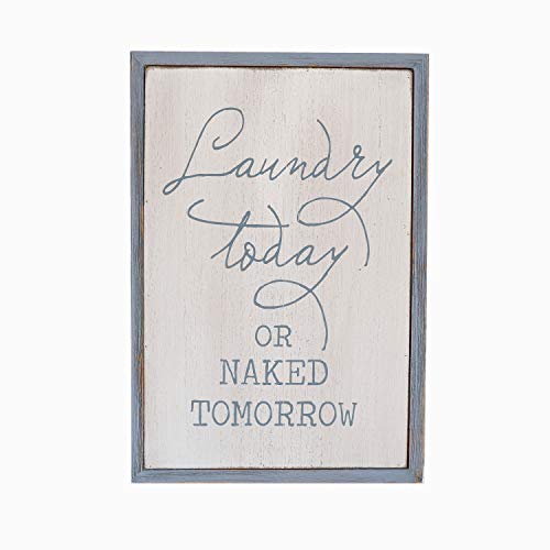 Product Cover Paris Loft White Laundry Room Decor Wood Sign Plaque Laundry Today or Naked Tomorrow