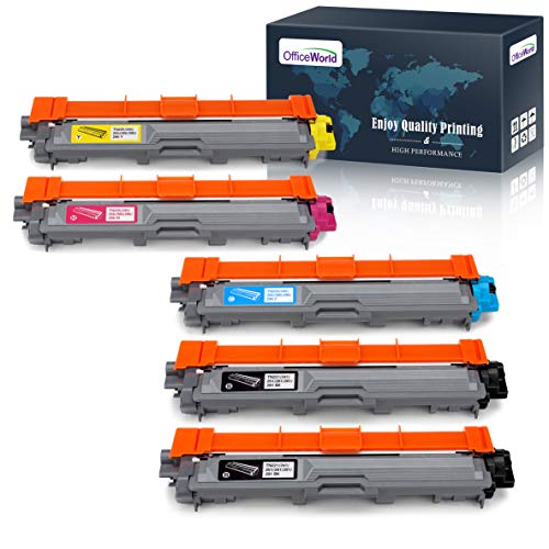 Product Cover OfficeWorld Compatible Toner Cartridge Replacement for Brother TN221 TN225 TN-221 TN-225 Work with Brother MFC-9130CW HL-3170CDW HL-3140CW MFC-9330CDW Printer (2 Black, 1 Cyan, 1 Magenta, 1 Yellow)