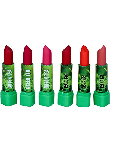 Product Cover Ads Non-Smudging Green Tea Set Of 6 Lipstick For Girls And Women
