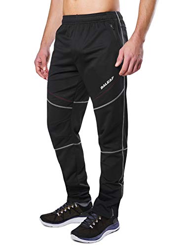 Product Cover BALEAF Men's Bike Running Pants Fleece Athletic Pants Windproof Lightweight Winter Sport Workout Pants with Zipper Pockets