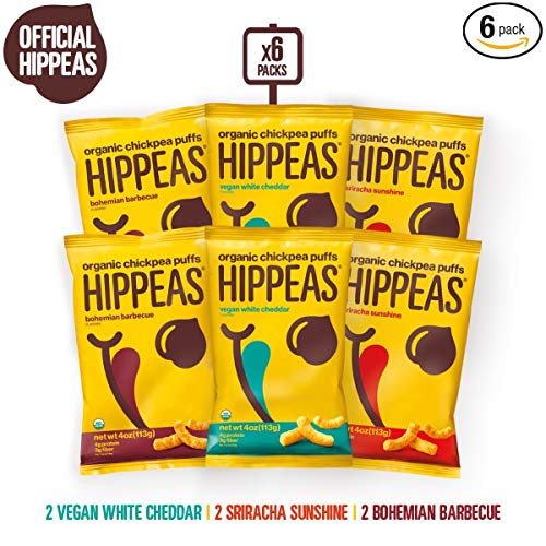 Product Cover HIPPEAS Organic Chickpea Puffs + Variety Pack | 4 ounce, 6 count | Vegan, Gluten-Free, Crunchy, Protein Snacks