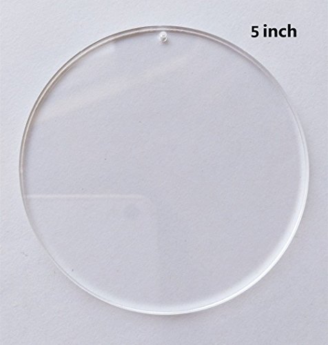 Product Cover MEYA Set of 15pcs High Clear Blank Acrylic Discs ,Acrylic Round Sheet With Hole 1/8