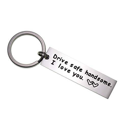 Product Cover LParkin Drive Safe Keychain Handsome I Love You Trucker Husband Gift for Husband dad Gift Valentines Day Stocking Stuffer (Keychain)