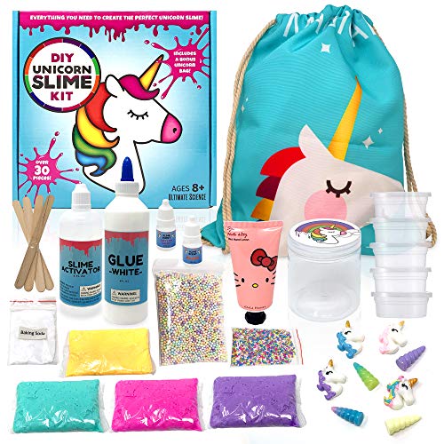 Product Cover Unicorn Slime Kit Supplies for Girls- DIY Stuff and Activator for Fluffy Cloud Floam Butter Slime