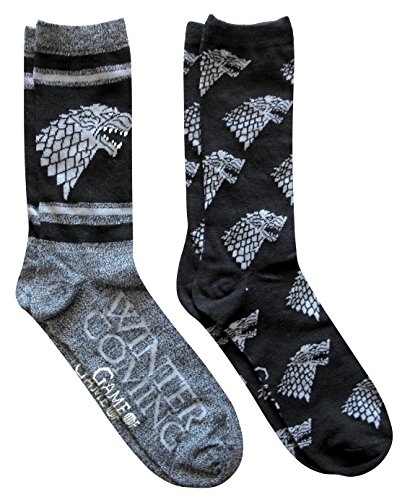Product Cover Hyp Game of Thrones Stark Men's Crew Socks 2 Pair Pack Shoe Size 6-12