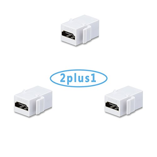 Product Cover AVACON 2 Pack HDMI Keystone Jack Insert Female to Female Coupler Adapter (White)