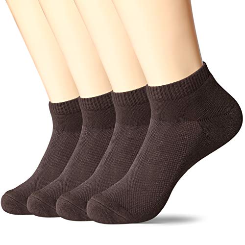 Product Cover +MD 4 Pack Mens Bamboo Low Cut Casual Socks Moisture Wicking & Smell Resistant Cushioned Athletic Socks