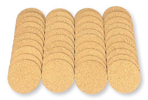 Product Cover Keklle Round Cork Coasters - Set of 40 For business,Best Drink Coaster for Drinks in Office, Home, or Cottage