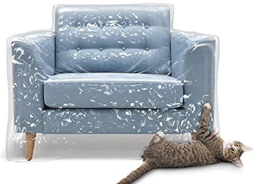 Product Cover Plastic Recliner Armchair Cover for Pets | Cat Scratching Protector Clawing Deterrent | Heavy Duty Thick Clear Vinyl Chair Slipcover | Waterproof Plastic Furniture Covers for Storage and Moving