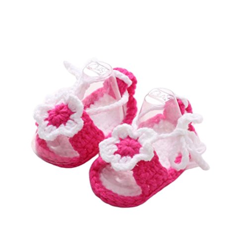 Product Cover Kimanli Crib Shoes, Crochet Casual Baby Girls Handmade Knit Sock Flower Infant