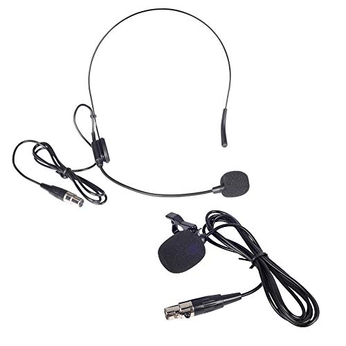 Product Cover Phenyx Pro Lavalier Lapel Microphone/Headset Microphone Combo With Mini XLR Jack, Hand-free Clip-on Lapel Mic, And Flexible Wired Boom Headset Mic, For Voice Amplifier, Audio Sound System (Black)
