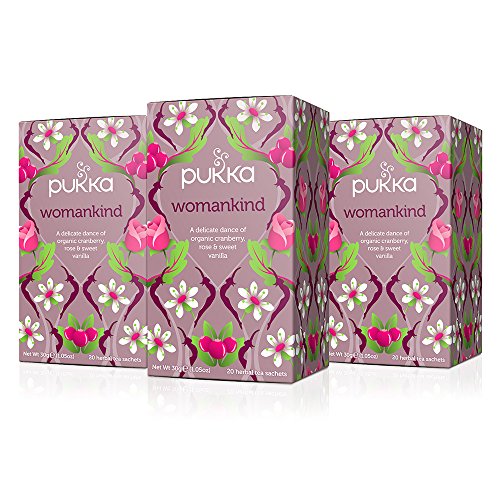 Product Cover Pukka Womankind, Organic Herbal Tea with Shatavari, Cranberry & Rose Flower (3 Pack, 60 Tea Bags)