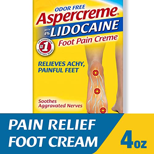 Product Cover Aspercreme Odor Free Max Strength Lidocaine Foot Pain Relief Crème, 4 Ounces