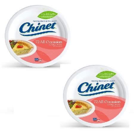 Product Cover Chinet Classic White, Round All Occasion Fiber Plates, 8.75 Inch, 72 Count - 2 Packs