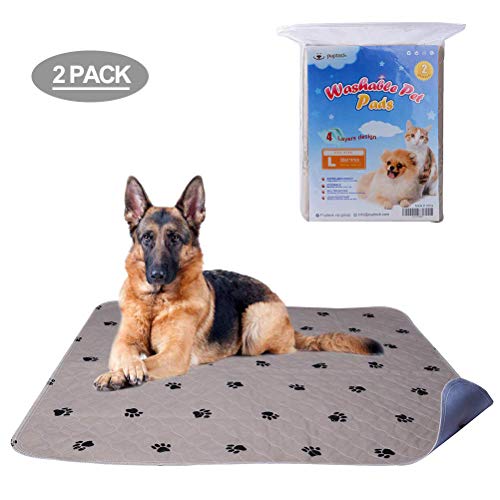 Product Cover PUPTECK 2 Pack Washable Dog Pee Pads - Waterproof and Reusable Whelping Mat for Puppy Housebreaking and Travel