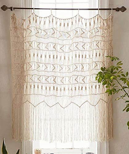 Product Cover Flber Macrame Curtain Macrame Wall Hanging Macramé Handwoven Boho Wedding Backdrop Kitchen Curtains,52
