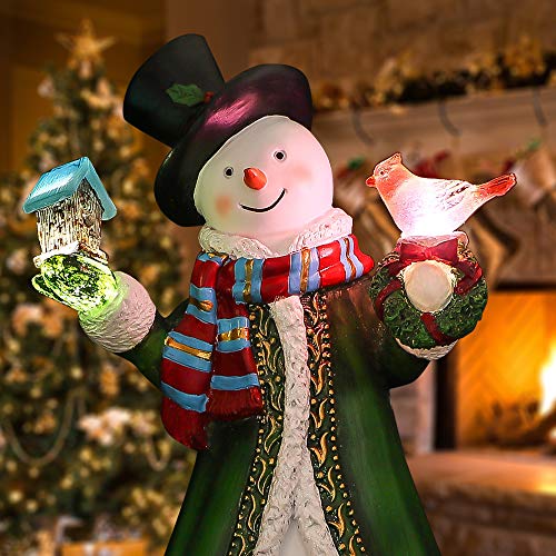 Product Cover Valery Madelyn 12 Inch Polyresin Christmas Snowman Figurines Decoration with LED Lights, Themed with Classic Collection Splendor Christmas Ornaments