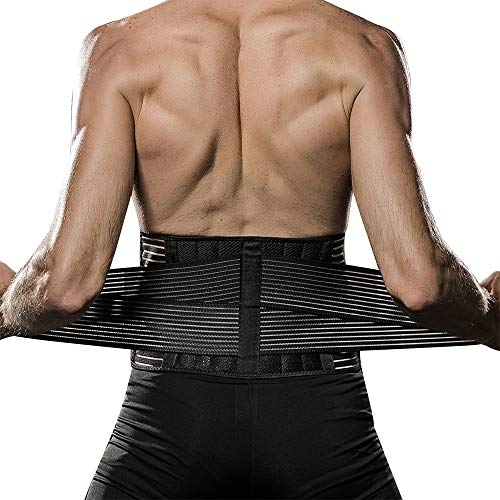 Product Cover Veadoorn Waist Trimmer with Springs, Waist Back Support Unisex Men Abdominal Trainer Back Support Elastic Compression Waist Belt for Sports,Fitness,Workout(M)