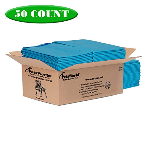 Product Cover PETSWORLD 50 Count 30x36 Strong & Super Absorbent Puppy Training Pads, Leak Proof