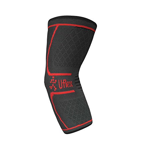 Product Cover UFlex Athletics Elbow Compression Sleeve Support and Brace for Tendonitis, Arthritis, Tennis, Golf, Basketball, Sports, Weightlifting, Joint Pain Relief, Injury Recovery Single Wrap