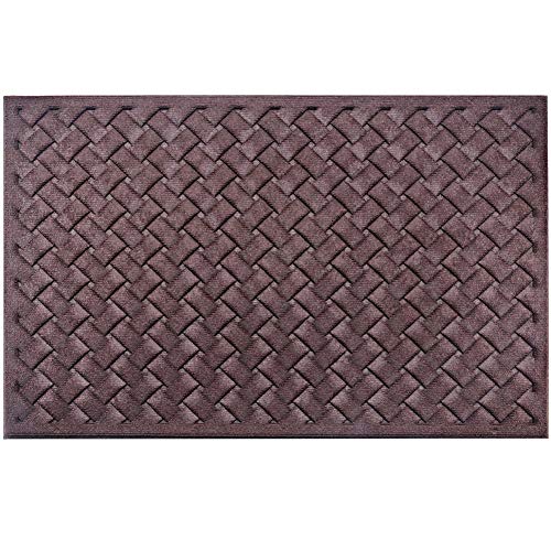 Product Cover Mibao Entrance Door Mat Front Outdoor Rug Heavy Duty Non-Slip Welcome Doormat for Entry Winter, 24 x 36 inch, Brown