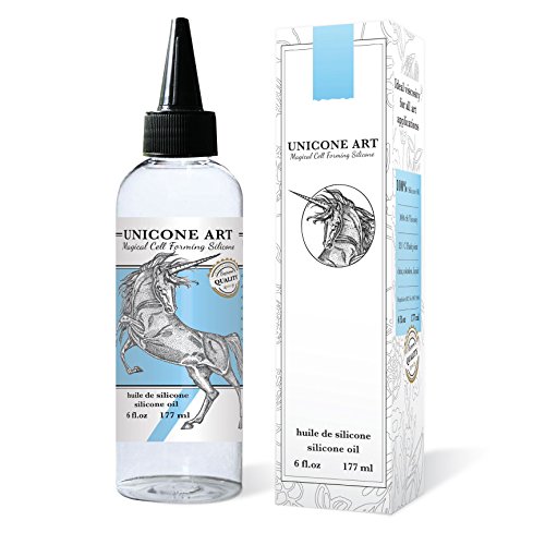 Product Cover Acrylic Pour Oil for Art - 100% Pure Silicone - Large 6 oz. Size - Highest Grade - Magical Cell Forming Silicone Oil - Non Toxic - Easy Pouring Spout for Flow Art, Pour Art, Fluid Art, Acrylic Pour Pa