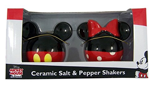 Product Cover Disney Mickey and Minnie Mouse Ceramic Salt and Pepper Set, Red/Black