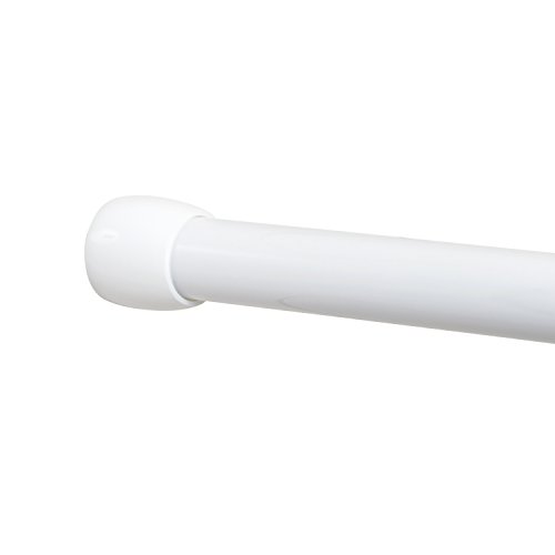 Product Cover Zenna Home NeverRust Aluminum Tension Shower Rod, 48 to 76-inch, White