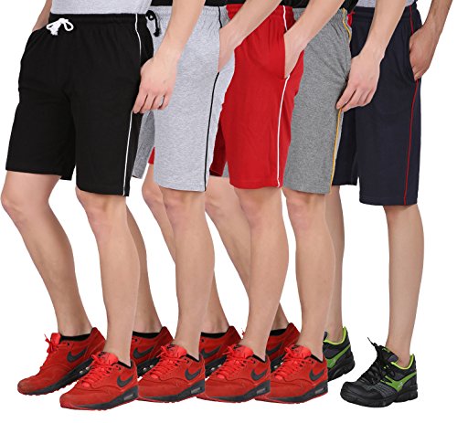 Product Cover Checkersbay Boys Cotton Shorts( 5BS00-BLGRRDCHNA Black,Grey,Red,Charcoal,Navy) Pack Of 5