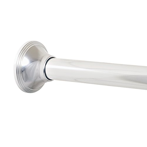Product Cover Zenna Home NeverRust Aluminum Decorative Tension Shower Rod, 54 to 88-inch, Chrome