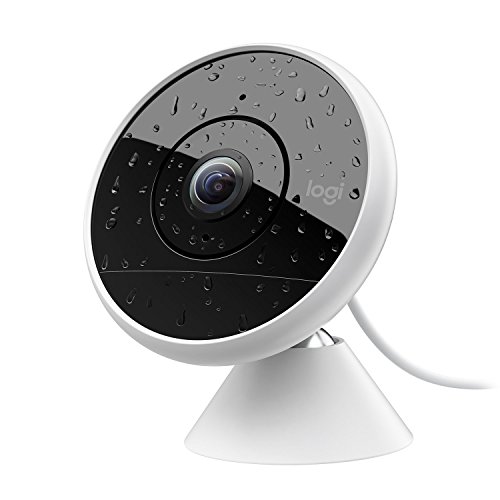 Product Cover Logitech Circle 2 Indoor/Outdoor Weatherproof Wired Home Security Camera (Person Detection, 24-Hr Free Time-Lapse), Compatible with Alexa, Apple HomeKit and Google Assistant (Renewed)