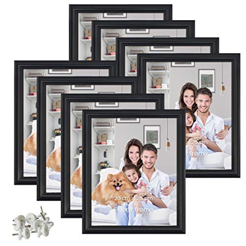 Product Cover PETAFLOP 8 Pack 8x10 Picture Frames Black 8 by 10 Decorative Poster Frame Wall and Desktop Display