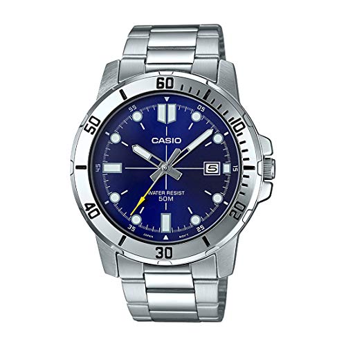 Product Cover Casio MTP-VD01D-2EV Men's Enticer Stainless Steel Blue Dial Casual Analog Sporty Watch