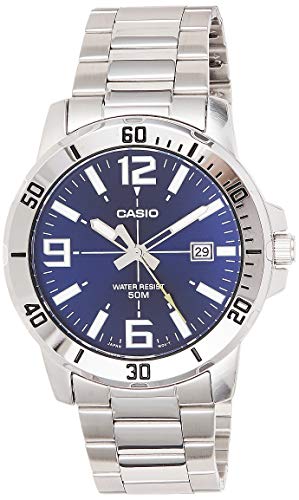 Product Cover Casio MTP-VD01D-2BV Men's Enticer Stainless Steel Blue Dial Casual Analog Sporty Watch