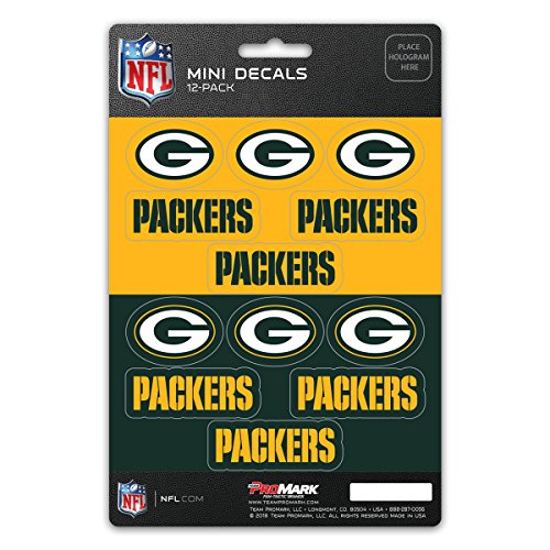 Product Cover ProMark NFL Green Bay Packers DecalDecal Set Mini 12 Pack, Team Colors, One Size