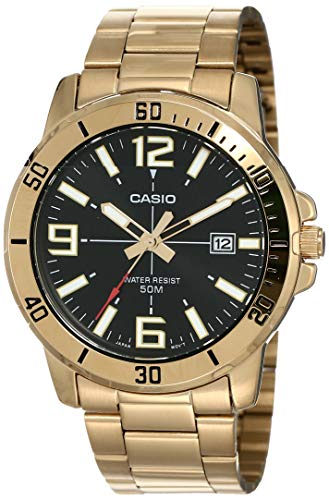 Product Cover Casio MTP-VD01G-1BV Men's Enticer Gold Tone Stainless Steel Black Dial Casual Analog Sporty Watch